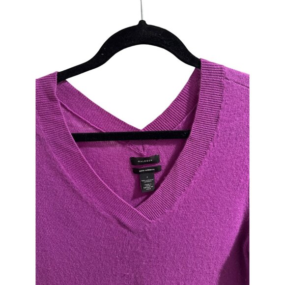 ✌️ 2/$40 ✌️ Halogen Womens V-Neck Cashmere Sweater Magenta Size S - Picture 2 of 6
